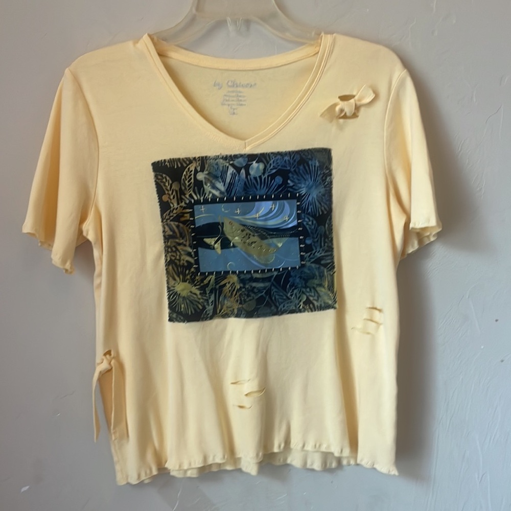 Handmade  Fishing Distressed Top! Womens xl